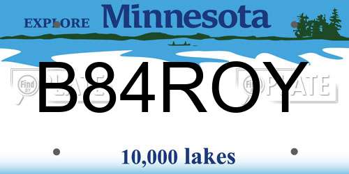 B84ROY Minnesota License Plate