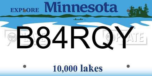 B84RQY Minnesota License Plate