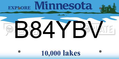 B84YBV Minnesota License Plate