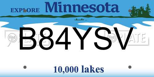 B84YSV Minnesota License Plate