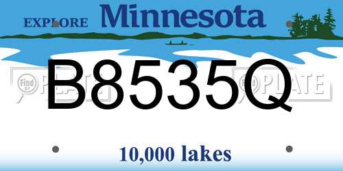 B8535Q Minnesota License Plate