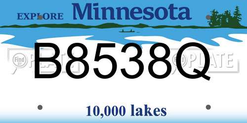 B8538Q Minnesota License Plate
