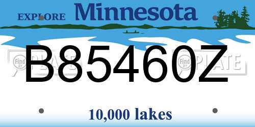 B85460Z Minnesota License Plate