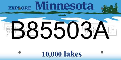 B85503A Minnesota License Plate