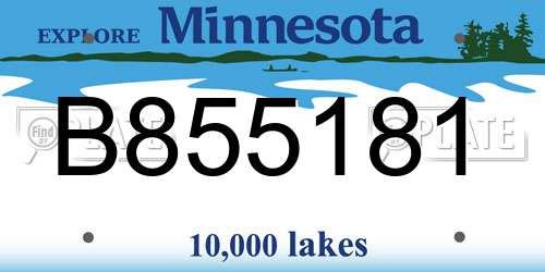 B855181 Minnesota License Plate