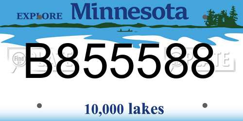 B855588 Minnesota License Plate