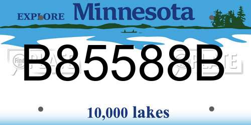 B85588B Minnesota License Plate