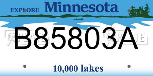 B85803A Minnesota License Plate