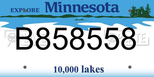 B858558 Minnesota License Plate
