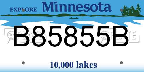 B85855B Minnesota License Plate