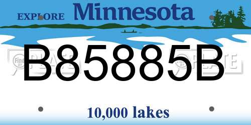 B85885B Minnesota License Plate