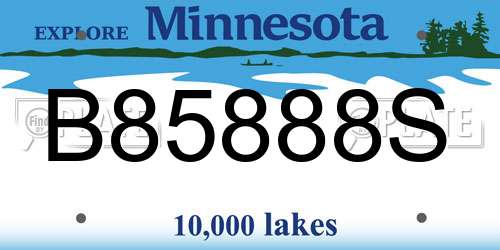 B85888S Minnesota License Plate