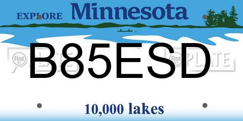 B85ESD Minnesota License Plate