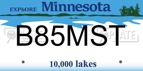 B85MST Minnesota License Plate