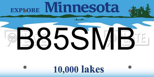B85SMB Minnesota License Plate