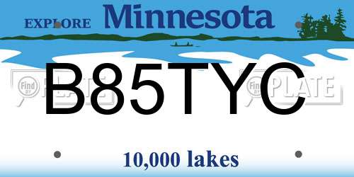 B85TYC Minnesota License Plate