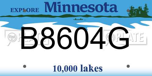 B8604G Minnesota License Plate