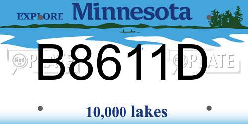B8611D Minnesota License Plate