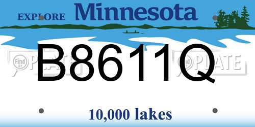 B8611Q Minnesota License Plate