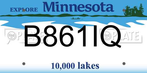 B861IQ Minnesota License Plate