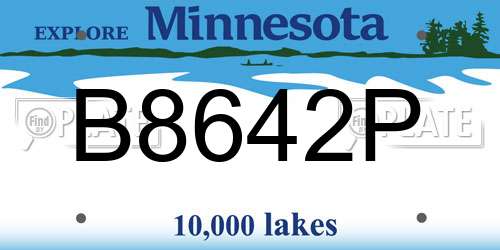B8642P Minnesota License Plate