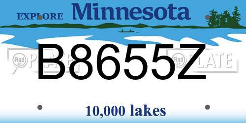 B8655Z Minnesota License Plate