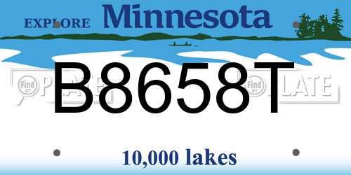 B8658T Minnesota License Plate
