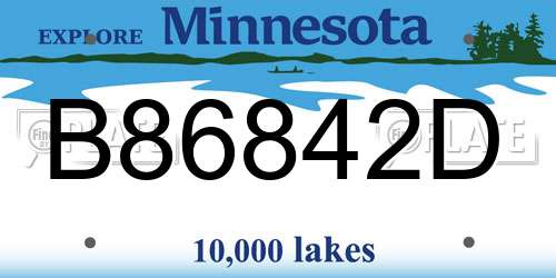 B86842D Minnesota License Plate