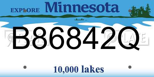 B86842Q Minnesota License Plate
