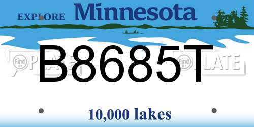 B8685T Minnesota License Plate