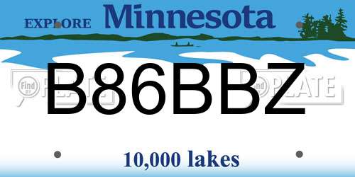 B86BBZ Minnesota License Plate