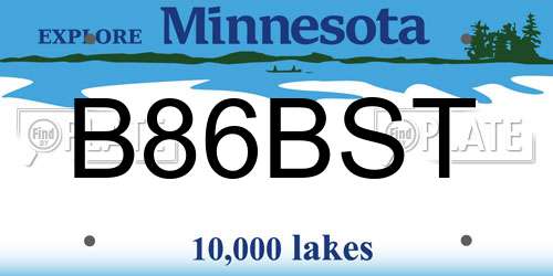 B86BST Minnesota License Plate