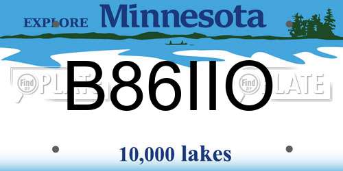 B86IIO Minnesota License Plate