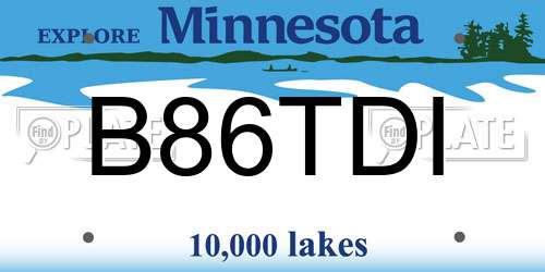 B86TDI Minnesota License Plate
