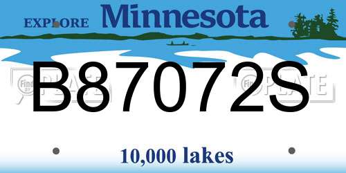B87072S Minnesota License Plate
