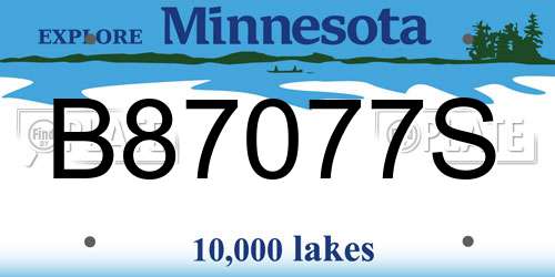 B87077S Minnesota License Plate