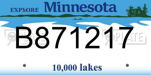 B871217 Minnesota License Plate