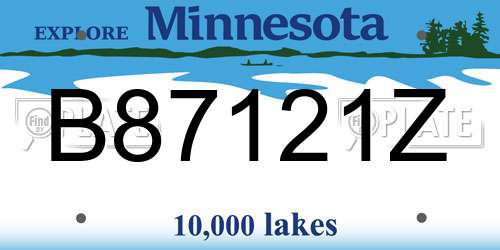 B87121Z Minnesota License Plate