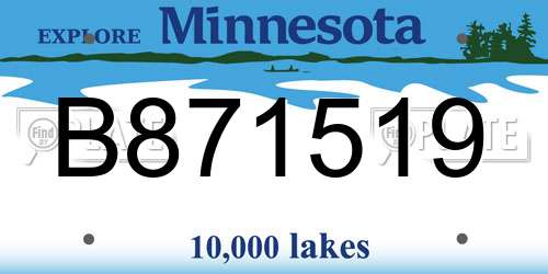B871519 Minnesota License Plate