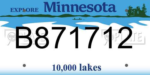 B871712 Minnesota License Plate
