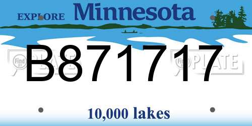B871717 Minnesota License Plate