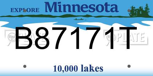 B87171T Minnesota License Plate