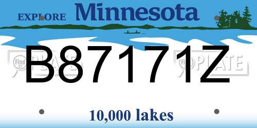 B87171Z Minnesota License Plate