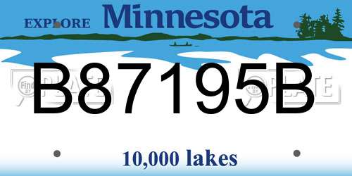 B87195B Minnesota License Plate