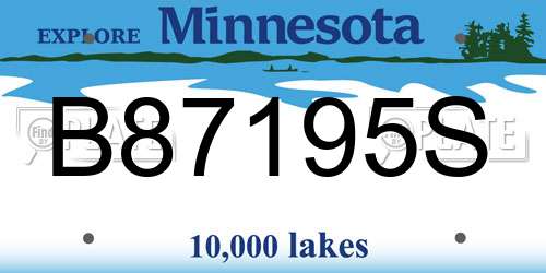 B87195S Minnesota License Plate