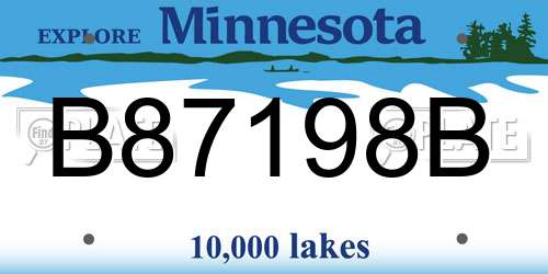 B87198B Minnesota License Plate