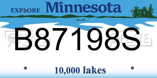 B87198S Minnesota License Plate