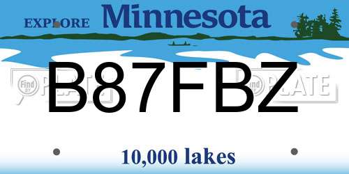 B87FBZ Minnesota License Plate