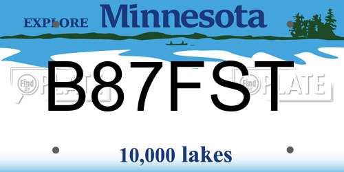 B87FST Minnesota License Plate