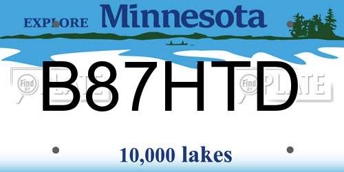 B87HTD Minnesota License Plate